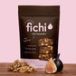 Fichi Fig & Walnut Bites packaging with figs and walnuts on a pink background.